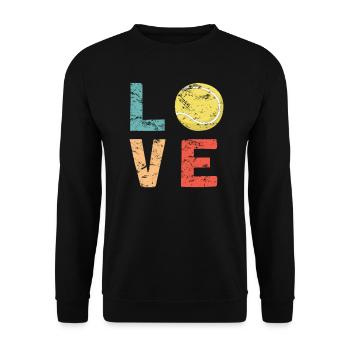 Vintage Padel Tennis Love Design Drôle Padel - Sweat-shirt Unisexe - noir - Devant - Alina (178cm) & Michal (187cm)