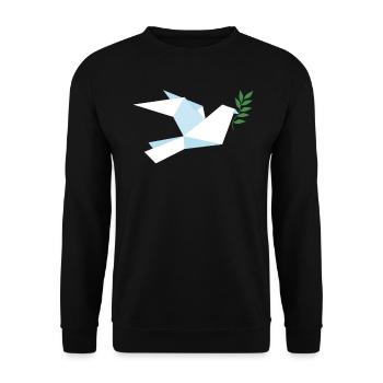Colombe de la Paix Paix Mondiale - Sweat-shirt Unisexe - noir - Devant - Alina (178cm) & Michal (187cm)