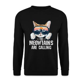 The meowtains are calling - Unisex Pullover - Schwarz - Vorne - Alina (178cm) & Michal (187cm)