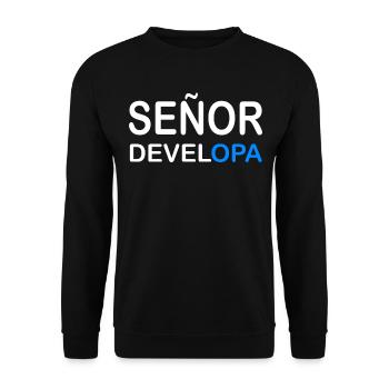 Señor Developa - Unisex Pullover - Schwarz - Vorne - Alina (178cm) & Michal (187cm)