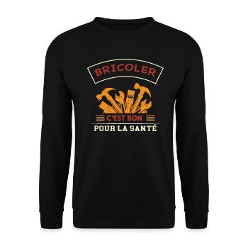 Bricoler c'est bon pour la santé cadeau drôle - Sweat-shirt Unisexe - noir - Devant - Alina (178cm) & Michal (187cm)