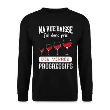 Cadeau drôle vue qui baisse - Sweat-shirt Unisexe - noir - Devant - Alina (178cm) & Michal (187cm)