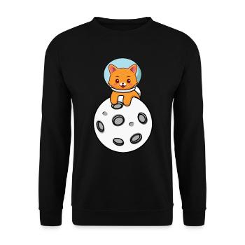 Space Cat - Unisex Sweatshirt - black - Front - Alina (178cm) & Michal (187cm)