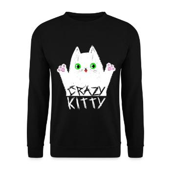 Crazy Kitty - Unisex Sweatshirt - black - Front - Alina (178cm) & Michal (187cm)