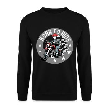 Black Forest Biker Lady Schwarzwald Motorrad - Unisex Pullover - Schwarz - Vorne - Alina (178cm) & Michal (187cm)