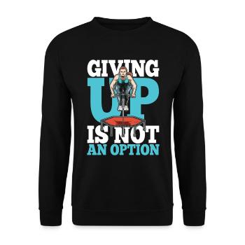 Giving Up Is Not An Option für eine Jumperin - Unisex Pullover - Schwarz - Vorne - Alina (178cm) & Michal (187cm)