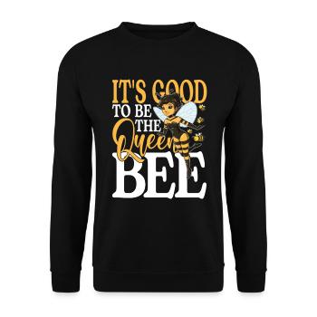 It's Good To Be The Queen Bee Imkerin - Unisex Pullover - Schwarz - Vorne - Alina (178cm) & Michal (187cm)