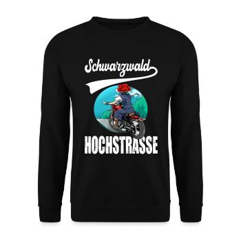Schwarzwaldhochstraße Schwarzwald Motorrad - Unisex Pullover - Schwarz - Vorne - Alina (178cm) & Michal (187cm)