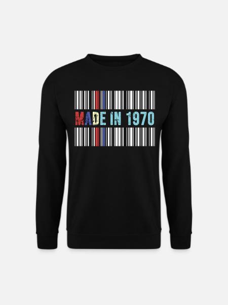 original 1970 geburtstag 52 jahre jubiläum barcode - Unisex Pullover - Schwarz