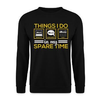 Playing Chess Hobby Leisure - Unisex Sweatshirt - black - Front - Alina (178cm) & Michal (187cm)