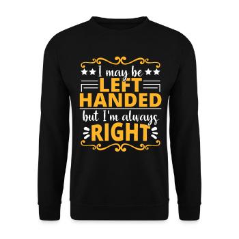 Linkshänder Wissenschaft Spruch lustig - Unisex Pullover - Schwarz - Vorne - Alina (178cm) & Michal (187cm)