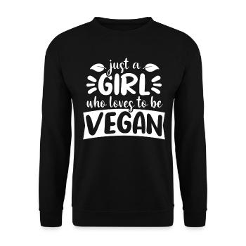 Vegan Veganerin Frauen Mädchen Geschenk - Unisex Pullover - Schwarz - Vorne - Alina (178cm) & Michal (187cm)