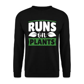 Vegan Veganer Pflanzen Spruch - Unisex Pullover - Schwarz - Vorne - Alina (178cm) & Michal (187cm)