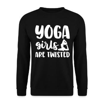 Yoga Mädchen Frauen Spruch lustig Geschenk - Unisex Pullover - Schwarz - Vorne - Alina (178cm) & Michal (187cm)