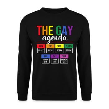 The Gay Agenda Gay Lesbian LGBT - Unisex Sweatshirt - black - Front - Alina (178cm) & Michal (187cm)