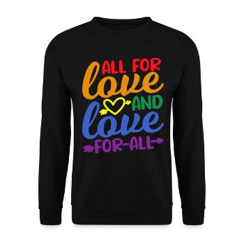 LGBT Liebe für Alle Schwule Lesben Bi Geschenk - Unisex Pullover - Schwarz - Vorne - Alina (178cm) & Michal (187cm)