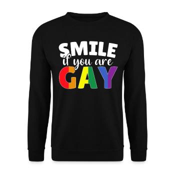 Lache wenn du schwul bist LGBT Homosexuell - Unisex Pullover - Schwarz - Vorne - Alina (178cm) & Michal (187cm)
