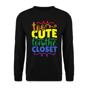 LGBT Schwul Lesbisch Zu süß für den Kleiderschrank - Unisex Pullover - Schwarz - Vorne - Alina (178cm) & Michal (187cm)