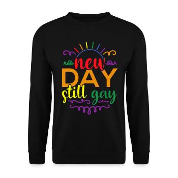 Schwul Lesbisch LGBT Homosexuell Spruch Geschenk - Unisex Pullover - Schwarz - Vorne - Alina (178cm) & Michal (187cm)