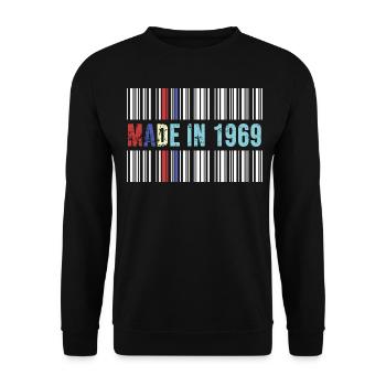 1969 birthday 53 years 53rd anniversary retro barcode - Unisex Sweatshirt - black - Front - Alina (178cm) & Michal (187cm)