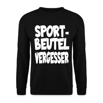 Sportbeutel Vergesser Sportunterricht für Schüler - Unisex Pullover - Schwarz - Vorne - Alina (178cm) & Michal (187cm)