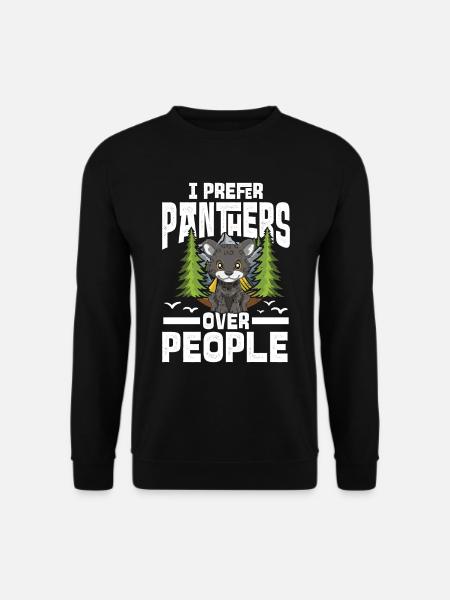 I Prefer Panthers Over People für einen Panther - Unisex Pullover - Schwarz