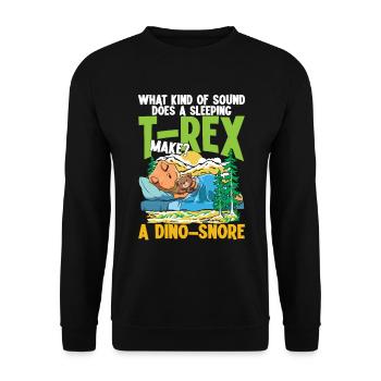 Schlafender T-Rex Dino Schnarchen - Unisex Pullover - Schwarz - Vorne - Alina (178cm) & Michal (187cm)