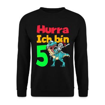 Brachiosaurus Dinosaurier Astronaut Dino Langhals - Unisex Pullover - Schwarz - Vorne - Alina (178cm) & Michal (187cm)