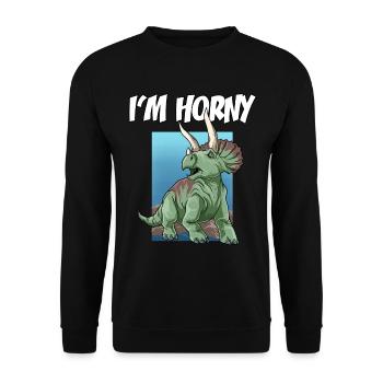 Velociraptor für einen Dino Fan und Dinosaurier - Unisex Pullover - Schwarz - Vorne - Alina (178cm) & Michal (187cm)
