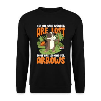 Not All Who Wander Are Lost Some Are Looking For - Unisex Pullover - Schwarz - Vorne - Alina (178cm) & Michal (187cm)