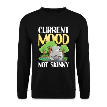 Current Mood Not Skinny Nilpfed für eine Nilpferd - Unisex Pullover - Schwarz - Vorne - Alina (178cm) & Michal (187cm)