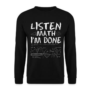Écoutez Math J’ai terminé - Sweat-shirt Unisexe - noir - Devant - Alina (178cm) & Michal (187cm)