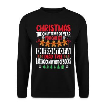 Noël la seule période de l’année où vous pouvez vous asseoir - Sweat-shirt Unisexe - noir - Devant - Alina (178cm) & Michal (187cm)