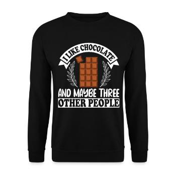 I like Chocolate and maybe three other people - Unisex Sweatshirt - black - Front - Alina (178cm) & Michal (187cm)