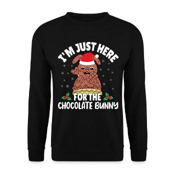 Je suis juste ici pour le chocolat - Sweat-shirt Unisexe - noir - Devant - Alina (178cm) & Michal (187cm)