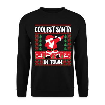 Le Père Noël le plus cool de la ville - Sweat-shirt Unisexe - noir - Devant - Alina (178cm) & Michal (187cm)