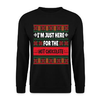 I'm just here for the Hot Chocolate - Unisex Sweatshirt - black - Front - Alina (178cm) & Michal (187cm)