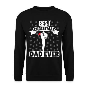 Best Christmas Dad ever - Unisex Sweatshirt - black - Front - Alina (178cm) & Michal (187cm)