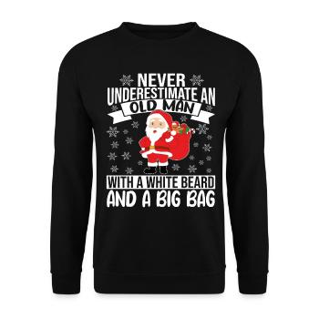 Never underestimate an old Man with a white Beard - Unisex Sweatshirt - black - Front - Alina (178cm) & Michal (187cm)