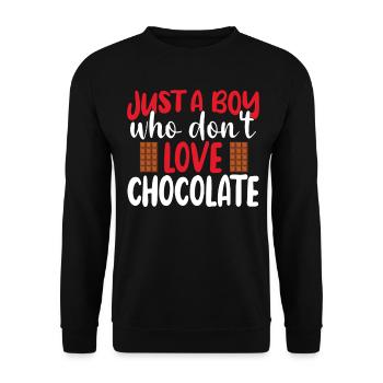 Just a boy who don't love Chocolate - Unisex Sweatshirt - black - Front - Alina (178cm) & Michal (187cm)
