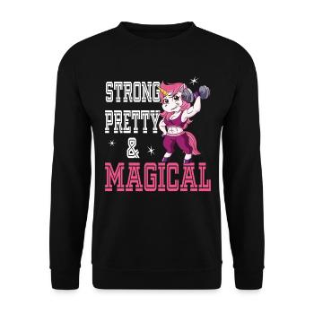 Strong Pretty and Magical - Unisex Pullover - Schwarz - Vorne - Alina (178cm) & Michal (187cm)