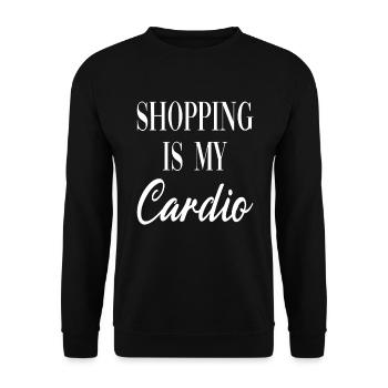 Shopping is my Cardio für die Mama und Mutter - Unisex Pullover - Schwarz - Vorne - Alina (178cm) & Michal (187cm)
