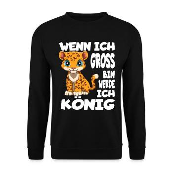 Wenn Ich Groß Bin Werde Ich König - Unisex Pullover - Schwarz - Vorne - Alina (178cm) & Michal (187cm)