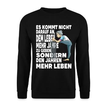 Rüstige Oma Fite Großmutter Sportliche Senorin - Unisex Pullover - Schwarz - Vorne - Alina (178cm) & Michal (187cm)