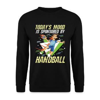 Today's Mood Is Sponsored By Handball - Unisex Pullover - Schwarz - Vorne - Alina (178cm) & Michal (187cm)