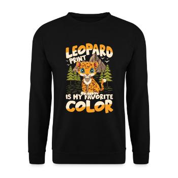 Leopard Print Is My Favorte Color - Unisex Pullover - Schwarz - Vorne - Alina (178cm) & Michal (187cm)