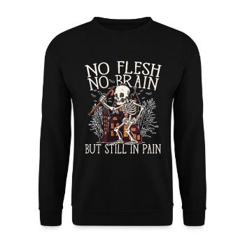 No Flesh No Brain But Still In Pain - Unisex Pullover - Schwarz - Vorne - Alina (178cm) & Michal (187cm)