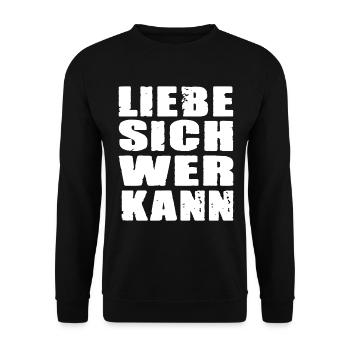 Liebe Sich Wer Kann für den Partner - Unisex Pullover - Schwarz - Vorne - Alina (178cm) & Michal (187cm)