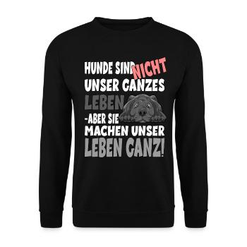 Hunde sind nicht unser ganzes Leben - unser Leben - Unisex Pullover - Schwarz - Vorne - Alina (178cm) & Michal (187cm)