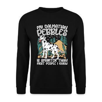 My Dalmatian Is Smarter Than Most People I Know - Unisex Pullover - Schwarz - Vorne - Alina (178cm) & Michal (187cm)